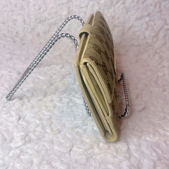 Gucci GG Guccissima Monogram Canvas & Leather Snap Folio Long Wallet Cream Brown - Picture 5 of 17